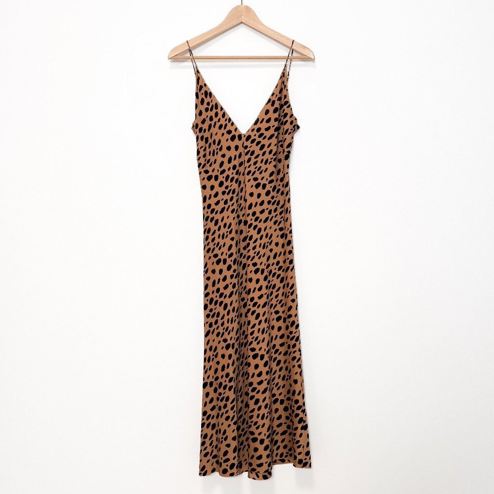 AQC Aquarius Cocktail Silk Animal Print Bias Cut Slip Dress Size 1